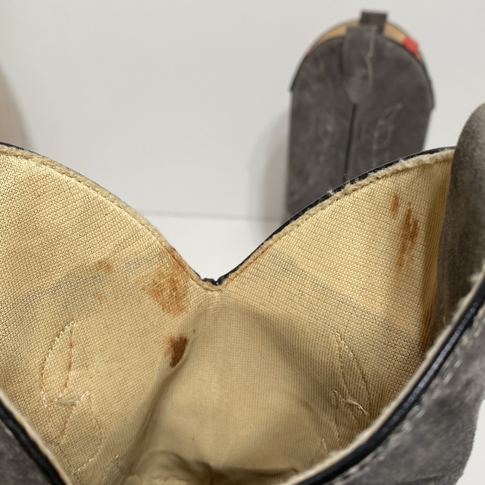 Wolverine Vintage Suede Flower Detail Vintage Cowboy Boots 1970’s - Picture 13 of 17